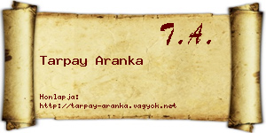 Tarpay Aranka névjegykártya